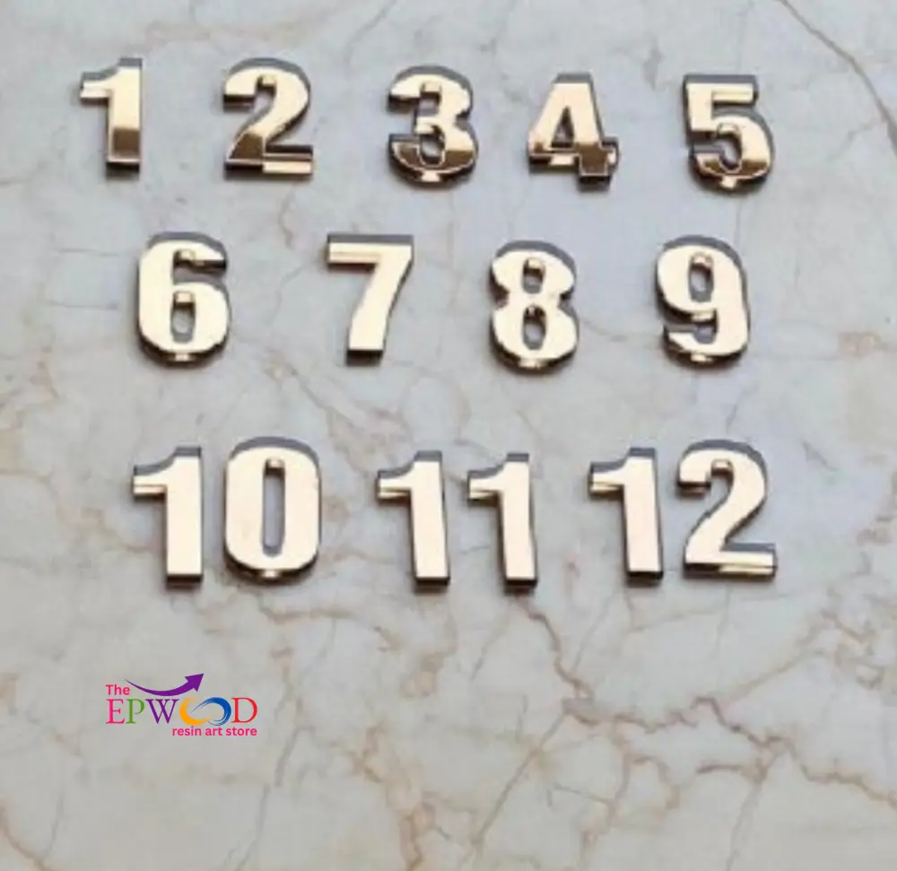 CLOCK GOLDEN NUMERIC NUMBERS